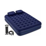 Larskas Çift Kişilik Şişme Yatak 203X152X22 cm – 2 Yastıklı Taşınabilir Kamp Yatağı, El Pompalı Hava Yatağı, Ev Seyahat Kamp ve Misafir Kullanımı Için Konforlu Şişme Yatak