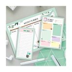 Larskas Colortouch Haftalık, Günlük Planlayıcı Set - 50 Sayfa Tarihsiz Masaüstü Planner - Gençler, Kızlar, Yetişkinler Için To Do List - 3 Parça - Green Serisi - 41 Delft Blue