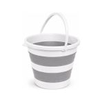 Larskas Deconox 13 Litre Katlanabilir Akordiyon Temizlik Kovası - 32 cm Çap x 33 cm Yükseklik - Yer Kaplamayan Pratik Silikon Su Kovası (Koyu Gri - Pembe) (Gri)