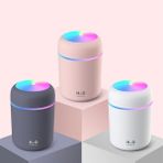 Larskas Hava Nemlendirici H2O Humidifier Ortam Nemlendirici Işıklı Buhar Makinesi Aroma Difüzörlü Araç Içi, Oda Nemlendirici (Karışık Renk Beyaz, Gri, Pembe)