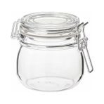 Larskas Ikea Korken Kapaklı Kavanoz, 0,5 L (Şeffaf Cam)