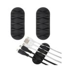 Larskas Kablo Düzenleyici Organizatör, 5 Kanallı, 67X28MM, Yapışkanlı Bilgisayar, Sarj Aleti Kablo Düzenleyici, 3'lü Set, Siyah