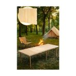 Larskas Katlanır Kamp, Piknik ve Bahçe Masası 75X200 cm - Ham Naturel Renk