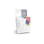 Larskas Mallart® Premium Katlanabilir Tekerlekli Çamaşır Sepeti - 100 Litre Çift Bölmeli Çok Amaçlı Düzenleyici, Kapaklı ve Kirli Ayrıştırma Özellikli Banyo ve Ev Saklama Kutusu (Gri)
