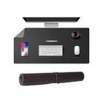 Larskas Mcstorey Masa Desk Mat 60X30 cm Çift Taraflı Deri Mouse Pad Kaymaz Suya Dayanıklı Rulo Yapılabilir Kompakt Masa Koruyucu Ofis Laptop ve Makyaj Masası Için 2mm Siyah - Ahşap