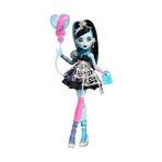 Larskas Monster High Siyah Parti Elbisesi Giyen Doğum Günü Frankie Stein Bebek ve Davetiye, Balon, Hediye ve Ruj Gibi Temaya Uygun Aksesuarlar, JBG75