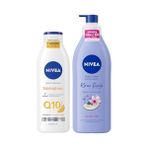 Larskas Nıvea Q10 Sıkılaştırıcı C Vitamini Vücut Losyonu 250ML ve Kiraz Çiçeği Vücut Losyonu 400ML, Nemlendirici