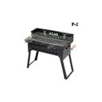 Larskas Pervazlı Emaye Mangal P2 Büyük Boy Kömürlü Barbekü Çift Izgara Katlanır Ayaklı 27X44CM