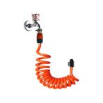 Larskas Plasyay Spiral Wc Tuvalet Banyo Veranda Balkon Yıkama Bahçe Sulama Hortum Seti Turuncu (1.5 Metre)