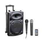 Larskas - PORT10VHF-BT - Taşınabilir Hoparlör, 10 Inç (25,4 Cm)/maks. 500W, 2 Mikrofonlu (Kablolu ve Vhf), Uzaktan Kumanda ve Koruyucu Kılıf - Bluetooth, Usb, Sd - 5-7 Saat Bağımsız Çalışma Süresi