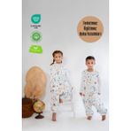 Las Vivas Kids Kışlık Çocuk Uyku Tulumu 1 Tog Organik Pamuklu Kolsuz Pazen - Mavi - 3 - 4 Yaş