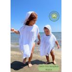 Las Vivas Kids Müslin Plaj Pançosu, Pamuk Çocuk Bornozu, Bebek Deniz Havuz Havlusu - 3 - 4 Yaş - Beyaz