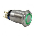 LAS1-AGQ-11ZE Kalıcı 19 mm Yeşil Ledli Metal Buton