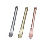 lasenersm 3 Adet Çinko Alaşım Makyaj Spatulası, Göz Kremi Kaşık, Güzellik Kepçesi, Mini Kaşık, Makyaj Güzellik Kaşıkları, Krem, Losyonlar için Mini Kozmetik Cilt Bakım Spatulası, Silindirik Sap Tipi, Altın, Gümüş, Pembe Altın