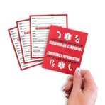 Lashicorn Acil Durum Bilgileri ICE Katlanmış Cüzdan Kartı | 10 pk 2x3,5 inç İlaç, Kan Grubu Kimlik Kartı, İletişim, Doktor, Acil Durumda Alerjiler Toplu Tıbbi Kimlik
