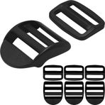 LASIGHT 4 Takım Plastik Merdiven Kaydırıcı Tokaları ve Tri-Glide Kaydırmalı Klipsler Ayarlanabilir/Kilitlenebilir, Siyah, 1 1/4 inch