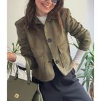 Lasorella Butik Kadın Haki Süvet Ceket