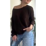 Lasorella Butik Kadın Kayık Yaka Merserize Kazak - Kahverengi - Standart