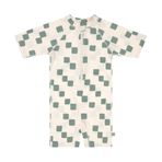 Lassig UV Korumalı Mayo Checkerboard Sea Salt Green Çocuk Mayo UPF 60 Hızlı Kuruyan Esnek Deniz ve Havuz Tek Parça Çocuk Mayosu (12-18 Ay)