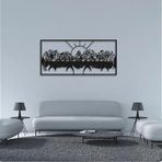 Last Supper Metal Duvar Sanatı, Siyah Modern Dini Dekor, 3D Duvar Heykeli (18"x38"45x96cm)