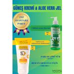 LAST TOUCH 2'li Paket Spf 50 Leke Karşıtı Güneş Kremi 50 ml & Aloe Vera Jel Güneş Sonrası Bakım, 200 ml