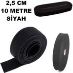 Lastik Sert Yumuşak Çamaşır Don Etek Bel Paça Bebe Lastiği 2.5 CM 10 M Siyah