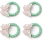 Lastik Toka, Puantiyeli Kelebekli – Çocuk ve Bebek Saç Tokası, Esnek ve Yumuşak Lastik, 2’li Set (Pembe Kelebekli Yeşil)