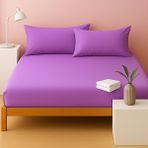 Lastikli Çarşaf Seti 53TEL ( Ebat Seçiniz Battal,çift,tek) - Lila - 180x200