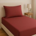 Lastikli Çarşaf ve 1 Adet Yastık Kılıfı - 120x200 - Bordo