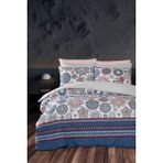 Lastikli Çarşaflı Tek Kişilik Nevresim Takımı Star - Gri - Lacivert - 160 x 220 cm
