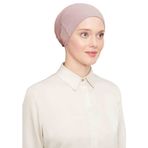 Lastikli Silikonlu Kaymaz Tesettür Bone Pembe