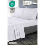 Lastiksiz Düz Beyaz Saten Çarşaf Tek/Çift Kişilik Ev Ve Otel Çarşafı,83 Tel - 240 x 280 cm