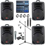 Lastvoice Ample Center Paket-4 Aktif Hoparlör ve Mixer Full Ses Sistemi Seti - Siyah