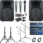 Lastvoice Ample Surface-Paket-2 Aktif Hoparlör ve Mixer Full Ses Sistemi Seti - Siyah