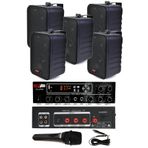 Lastvoice Black Large Paket-4 Hoparlör ve Anfi Anons Ses Sistemi Seti