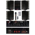 Lastvoice Black Large Plus Paket-4 Hoparlör ve Amfi Anons Ses Sistemi Seti