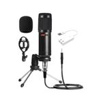 Lastvoice BM800 Full Black Condenser Youtuber Mikrofon + 7.1 Ses Kartı