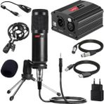 Lastvoice BM800 Full Black Mikrofon + Phantom Power + Mini Tripod + 7.1 - Siyah