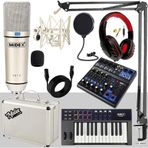 Lastvoice CX1 Stüdyo Ekipmanları Midi Live Paket-3 Ses Kartlı Mikser Midi Klavye Mikrofon Kulaklıklı Ses Kayıt Seti