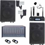 Lastvoice Elit Plus Paket-2 Profesyonel Ses Sistemi Mikser Amfi Hoparlör Mikrofon - Siyah