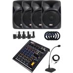 Lastvoice Hall Paket 4 Kapalı Alan toplantıları için Ses Sistemi Mixer Hoparlör Paketi