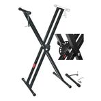 Lastvoice Ks-04D Çift Profilli 7 Kademeli Üst Segmen Org Sehpası Standı Ayağı (Sabitleme Kayışlı)