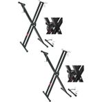 Lastvoice Ks-04Dx Çift Profilli 7 Kademeli Üst Segmen Org Sehpası Standı Ayağı 2'li Set (Sabitleme Kayışlı)