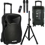 Lastvoice LS-P1915EE-ST Portatif Taşınabilir Mikrofonlu Stantlı Seyyar Ses Sistemi 15 İNÇ 1200 WATT