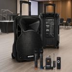 Lastvoice LS-P1915EX Portatif Taşınabilir 3 Mikrofonlu Seyyar Ses Sistemi 15 İNÇ 1200 WATT - 1000 Watt
