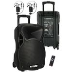 Lastvoice Ls-P1915hh Portatif Taşınabilir 2'Li Headset Mikrofonlu Seyyar Ses Sistemi 15 İnç 1200 Watt