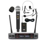 Lastvoice Lv-502X-EY UHF Dijital 2x24 Kanal Çiftli EL Yaka Headset Telsiz Kablosuz Mikrofon