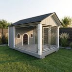 Latanwood Tame Ahşap Köpek Kulübesi - Uzun Kenar: 300 Kısa Kenar: 170 Yükseklik: 160