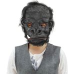 Lateks Goril Maskesi Maymun Maskesi Et Maskesi Orangutan Siyah Saçlı 4 No - Lisinya - 001-Renkli
