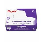 Lateks Pudralı Large Muayene Eldiveni 100'Lü